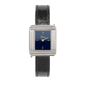 Montre Poiray Ma Première Mini Acier Cadran Bleu Bracelet Alligator Noir