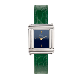 Montre Poiray Ma Première Mini Acier Cadran Bleu Bracelet Alligator Vert
