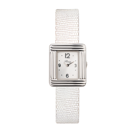 Montre Poiray Ma Première Mini Acier Cadran Soleillé Bracelet Chèvre Blanc