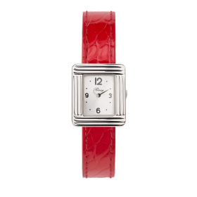 Montre Poiray Ma Première Mini Acier Cadran Soleillé Bracelet Alligator Rouge