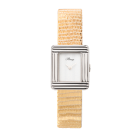 Montre Poiray Ma Première Mini Acier Cadran Ligné Bracelet Chèvre Doré