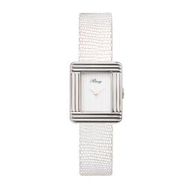 Montre Poiray Ma Première Mini Acier Cadran Ligné Bracelet Chèvre Blanc