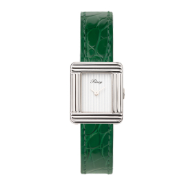 Montre Poiray Ma Première Mini Acier Cadran Ligné Bracelet Alligator Vert