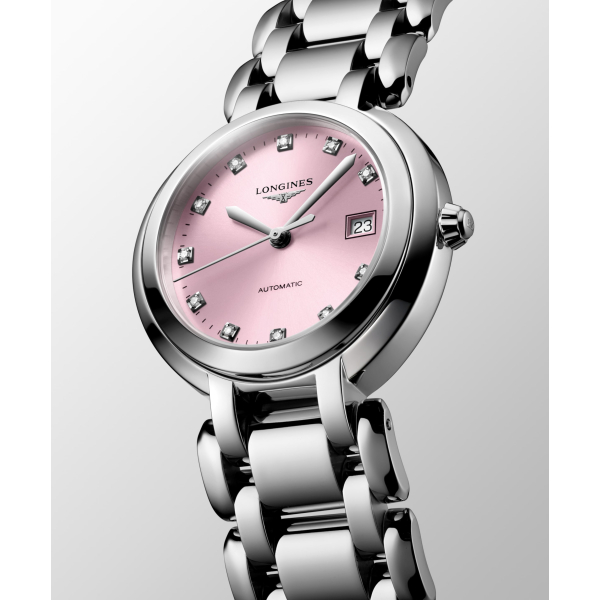 Montre Longines PrimaLuna Cadran Rose Index Diamants