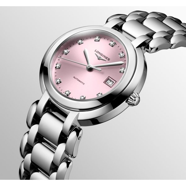 Montre Longines PrimaLuna Cadran Rose Index Diamants