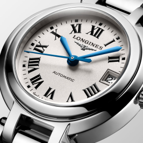 Montre Longines PrimaLuna 26.5mm Cadran Argent Index Chiffres Romains