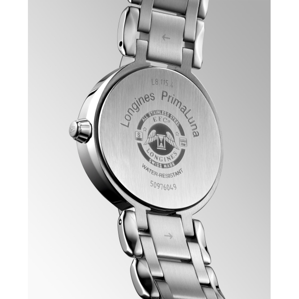Montre Longines PrimaLuna Moonphase Cadran Nacre Bleue Index Diamants