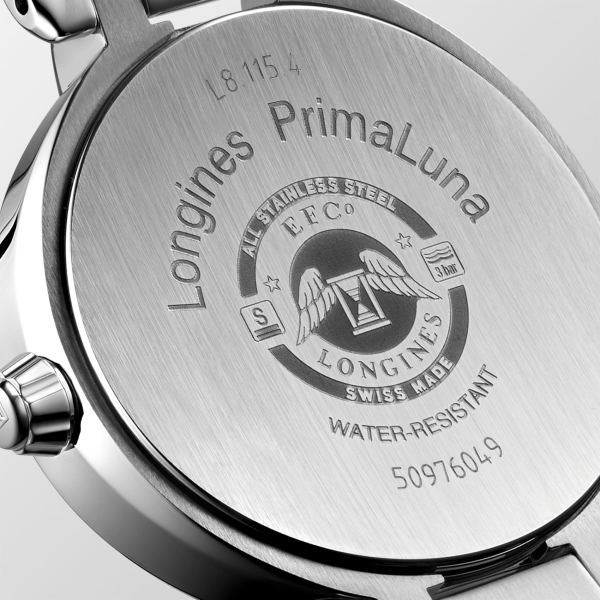 Montre Longines PrimaLuna Moonphase Cadran Nacre Bleue Index Diamants