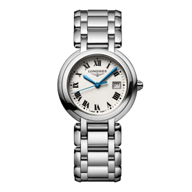 Montre Longines PrimaLuna Quartz Cadran Argent Index Chiffres Romains