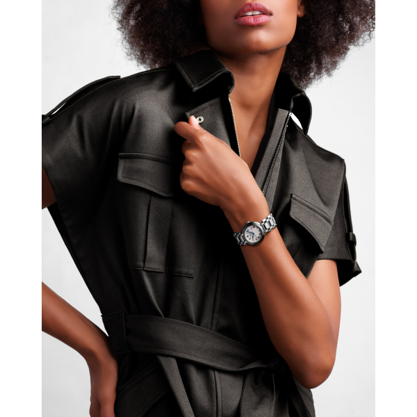 Montre Longines PrimaLuna Quartz Cadran Argent Index Chiffres Romains