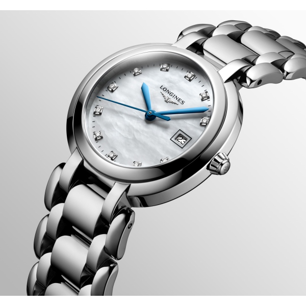 Montre Longines PrimaLuna Quartz Cadran Nacre Index Diamants