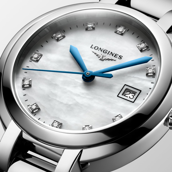 Montre Longines PrimaLuna Quartz Cadran Nacre Index Diamants
