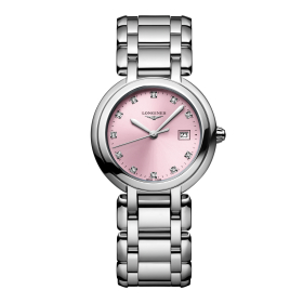 Montre Longines PrimaLuna Quartz Cadran Rose Index Diamants