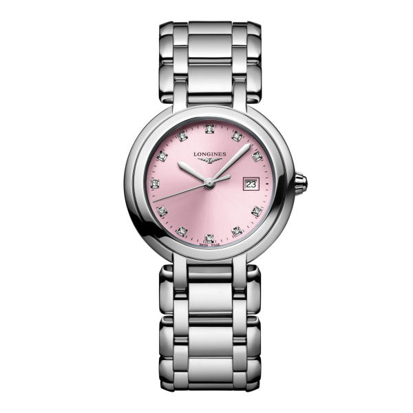 Montre Longines PrimaLuna Quartz Cadran Rose Index Diamants