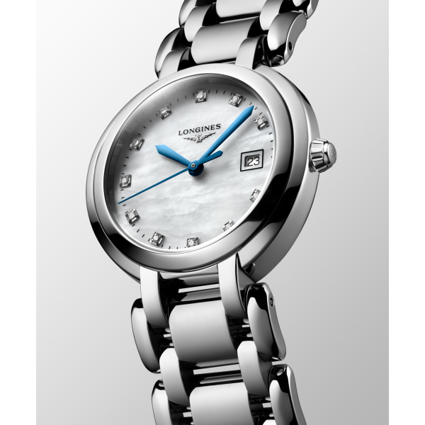Montre Longines PrimaLuna Quartz Cadran Nacre Index Diamants