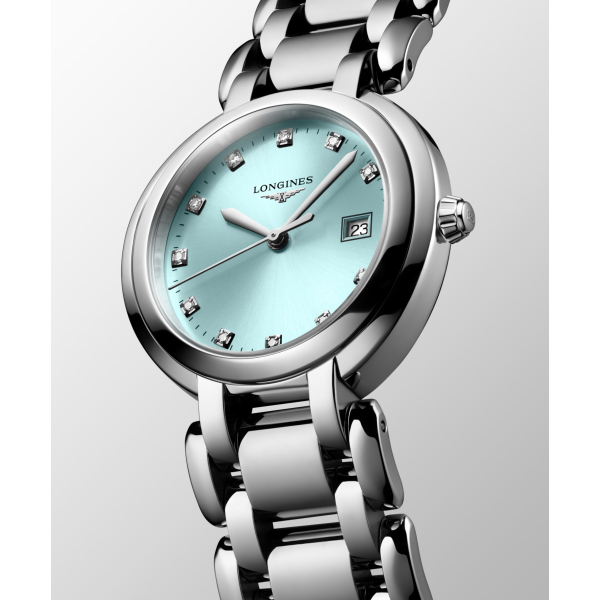 Montre Longines PrimaLuna Quartz Cadran Bleu Index Diamants