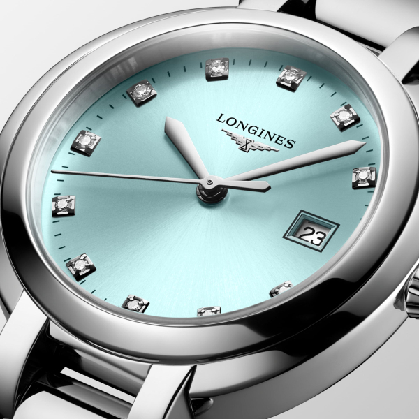 Montre Longines PrimaLuna Quartz Cadran Bleu Index Diamants