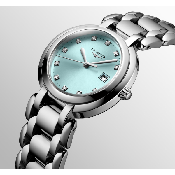 Montre Longines PrimaLuna Quartz Cadran Bleu Index Diamants