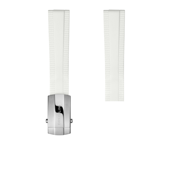 BRACELET BREITLING EN CAOUTCHOUC BLANC - 18 MM