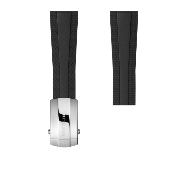 BRACELET BREITLING EN CAOUTCHOUC NOIR - 22 MM