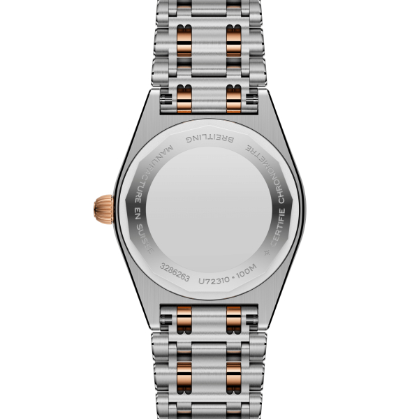 Montre Femme Breitling 28 Cadran Nacre Noire Or Rose Diamants