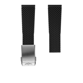 BRACELET BREITLING EN CAOUTCHOUC TRESSÉ NOIR - 24 MM