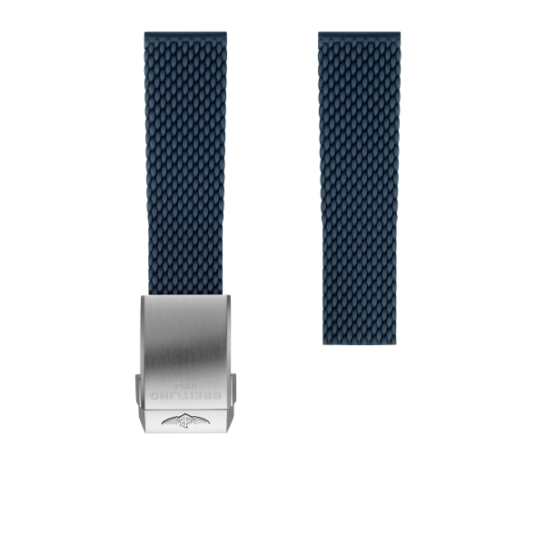 BRACELET BREITLING EN CAOUTCHOUC TRESSÉ BLEU - 22 MM