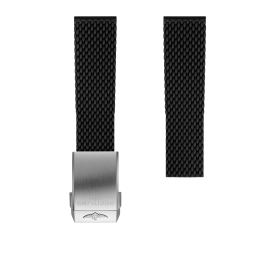 BRACELET BREITLING EN CAOUTCHOUC TRESSÉ NOIR - 22 MM