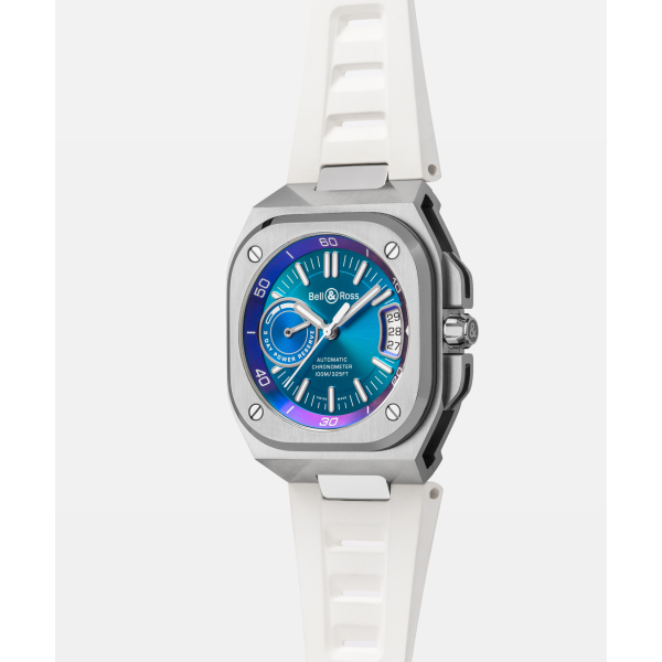 Montre BELL & ROSS Iridescent Bracelet Caoutchouc Blanc
