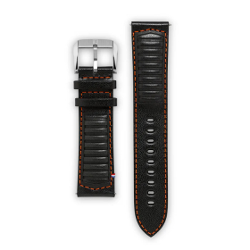 Bracelet Depancel Cuir - Driving Noir surpiqûre Orange