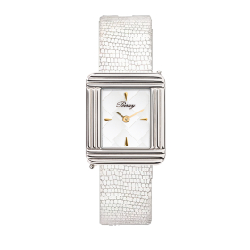 Montre Poiray Ma Première Cadran Blanc Texturé Bracelet Chèvre Blanc