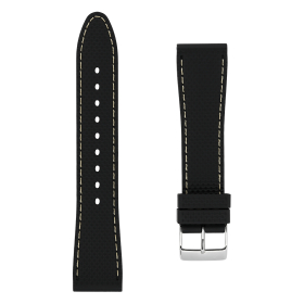 Bracelet Alpina 21MM - Bracelet en silicone noir