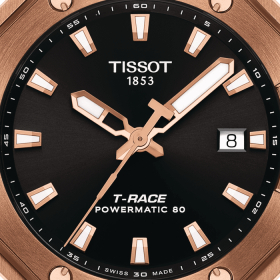 Montre Tissot T-Race Powermatic 80 PVD Or Rose Cadran Noir