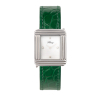 Montre Poiray Ma PremièreCadran Blanc Serti Bracelet Alligator Vert