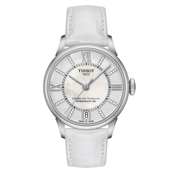 Montre Tissot Chemin des Tourelles Powermatic 80 Cadran Nacre Bracelet Cuir