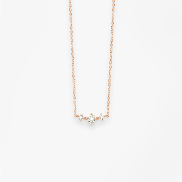 Collier Vanrycke Stardust Or Rose 18k & 3 Diamantsa