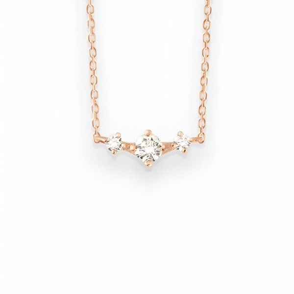 Collier Vanrycke Stardust Or Rose 18k & 3 Diamantsa