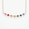 Collier Vanrycke Stardust Or Rose 18k et Pierres Multicolores