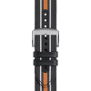 Bracelet Mido tissu noir et orange 22mm