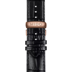 Bracelet Mido cuir noir 22mm
