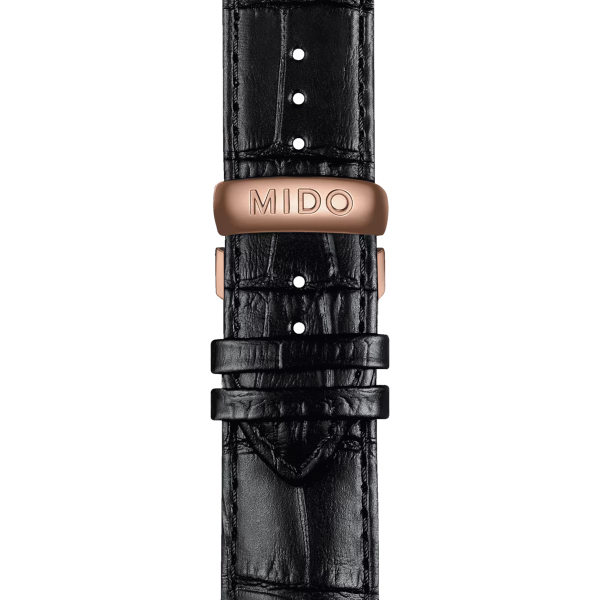 Bracelet Mido cuir noir 22mm