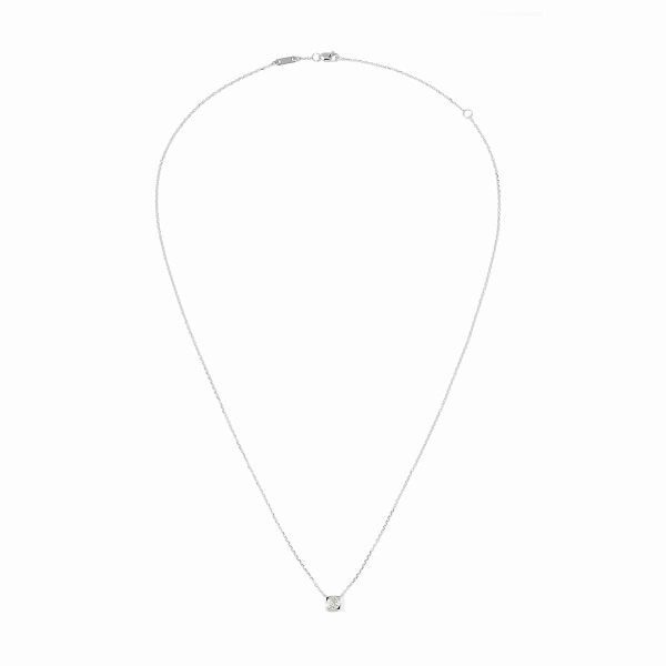 Collier Dinh Van Le Cube Diamant moyen modèle Or Blanc & Diamant