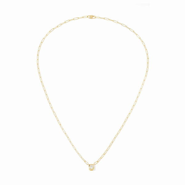 Collier Dinh Van Le Cube Diamant grand modèle or jaune 1 diamant 0,25 carat