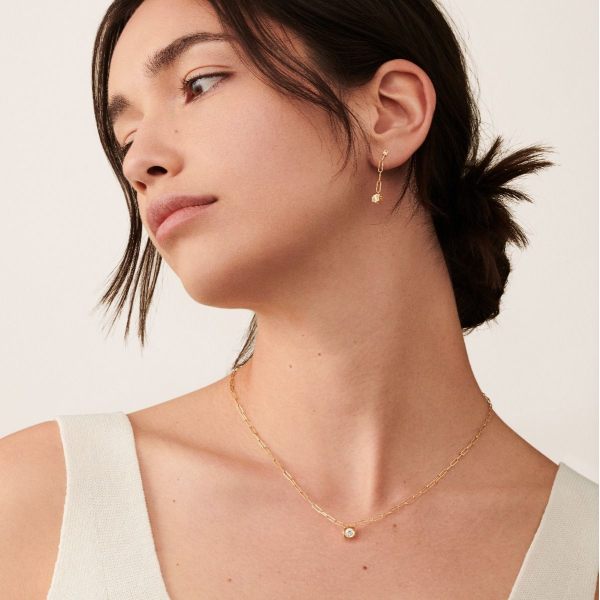 Collier Dinh Van Le Cube Diamant grand modèle or jaune 1 diamant 0,25 carat