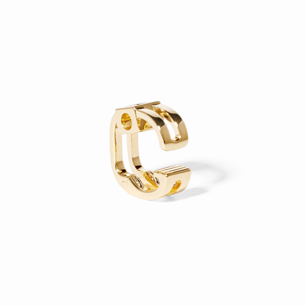 Bague d'oreilles Dinh Van Le Cube Diamant Grand Modèle Or Jaune et Diamant
