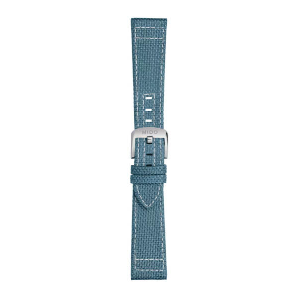 Bracelet Mido tissu bleu clair 21mm