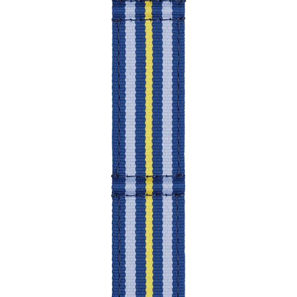 Bracelet Mido tissu bleu et jaune 22mm