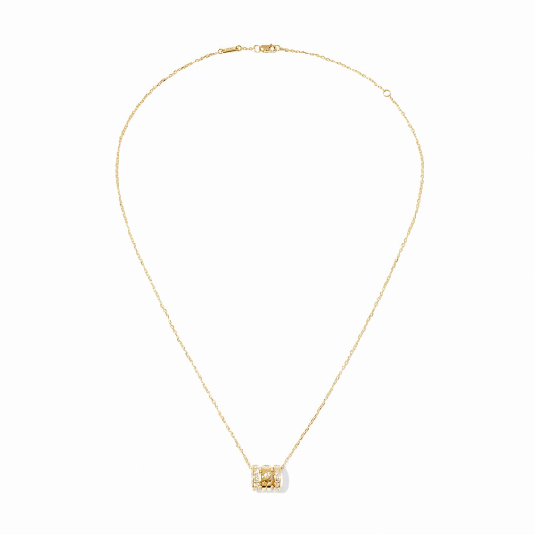 Pendentif Dinh Van Pulse Pavé 3 Rangs Or Jaune & Diamants
