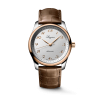 Montre Longines Master Collection Chrono 40mm Cadran Argent Bracelet Alligator Brun