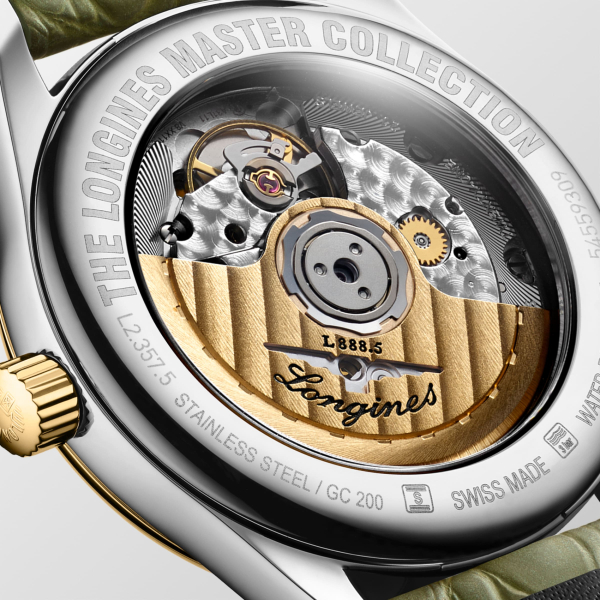 Montre Longines Master Collection 34mm Cadran Argent Bracelet Alligator Vert
